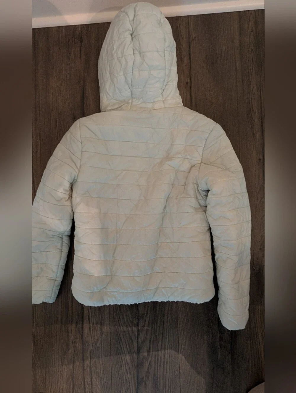 MICHAEL Michael Kors Light Blue Quilted Kids Jacket with Sherpa Trim